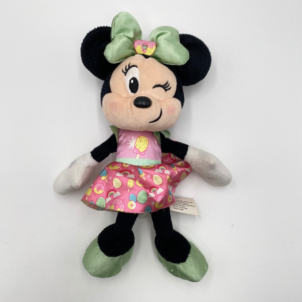 Disney Minnie Mouse Ice Cream Donut Plush Stuffed Animal Toy Winking 10"‎